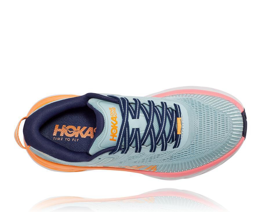 Zapatillas Running Hoka One One Mujer - Bondi 7 - Azules - FXD718920